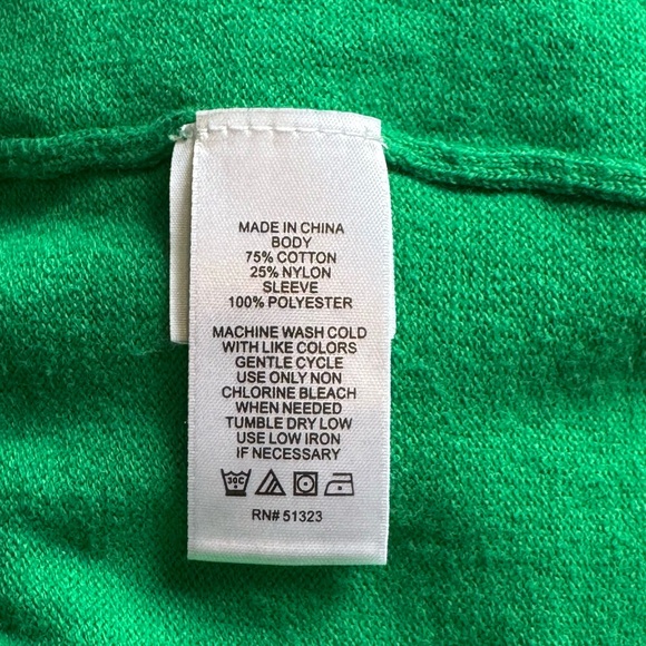 CeCe Emerald Green Blouse Size L Chiffon Tie Sleeve Top - Picture 6 of 7